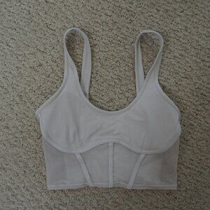 Alo Yoga Airbrush Mesh Corset White Sports Bra Small